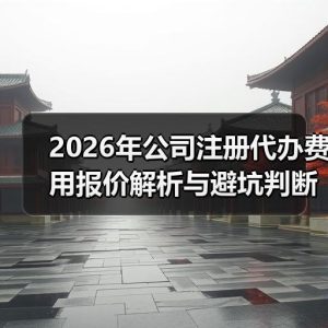 2026年公司注册代办费用报价解析与避坑判断标准