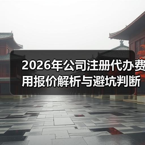 2026年公司注册代办费用报价解析与避坑判断标准